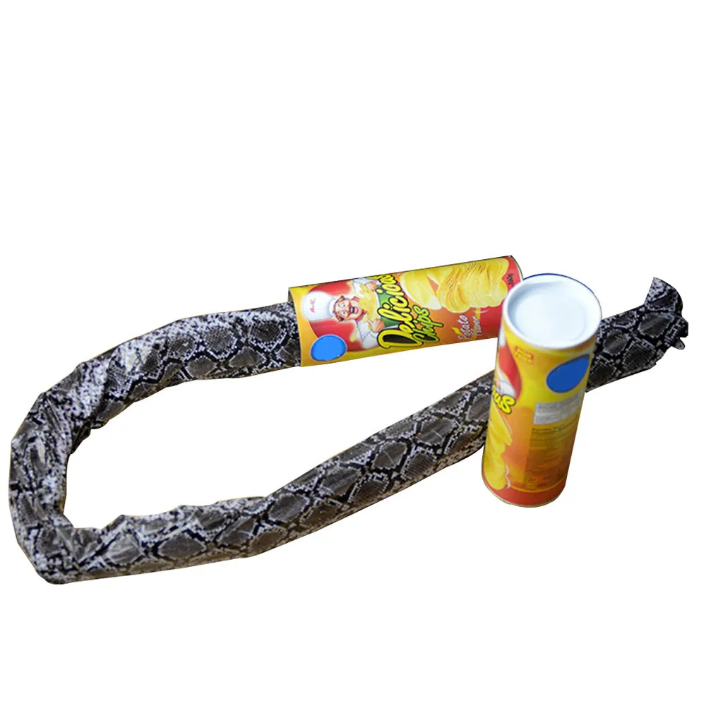 The Potato Chip Snake Stage Magic Tricks Snake Toy April Fool Day Halloween Party Jokes in A Can Gag Gift Scary Fries Fun Toys