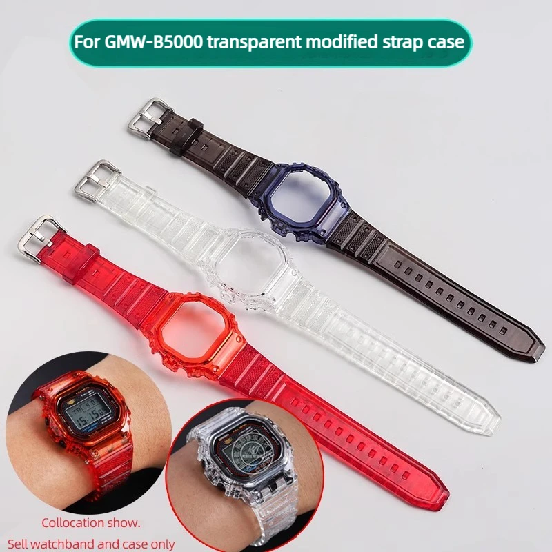 

New Rubber watchband Bezel Set accessories For Casio G-Shock GMW-B5000 3459 modified resin case strap men's Replacement Bracelet