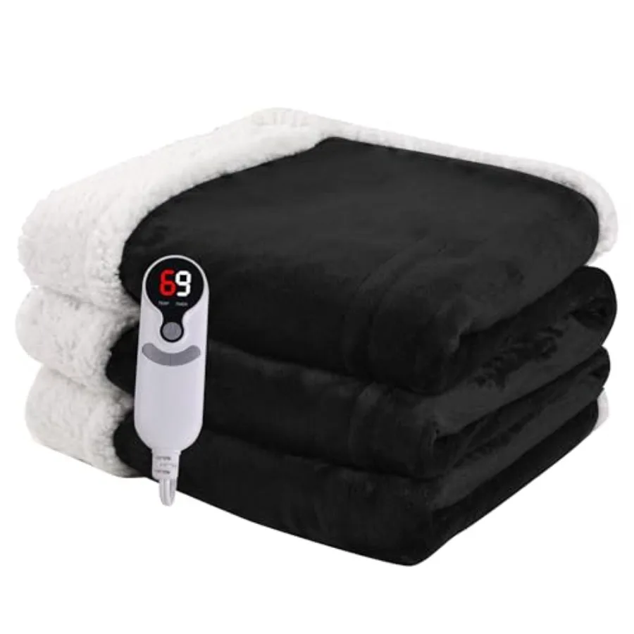 

Heated Blanket Electric Blanket Full Size 72''x84'' with 9 Heating Levels 1-10 Hour Auto Shut Off Machine Washable Flannel and
