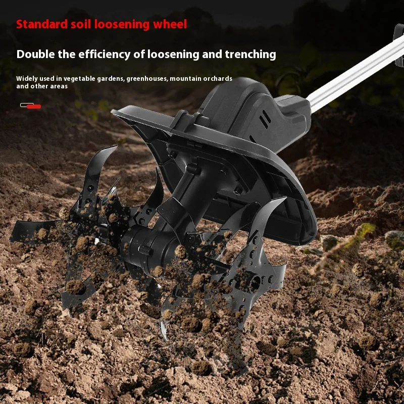 마이크로 경운기 로터리 경운기 소형 농업용 토양 풀림 제초기 리튬 배터리 잔디 경운기