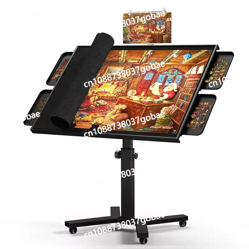 2000 Pieces Puzzle Table, Adjustable Metal Table with Drawers and Ergonomic Cover