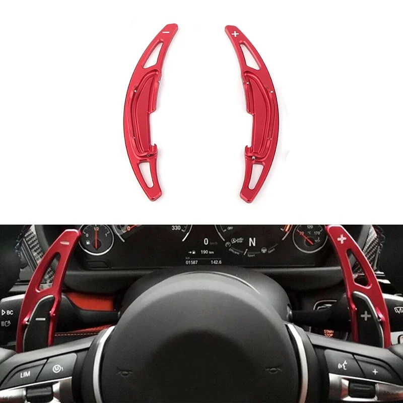 

Set/2pcs For BMW M2 M3 M4 M5 M6 X5M Red Steering Wheel Gear Shift Paddle Cover Extended Paddle Shifter