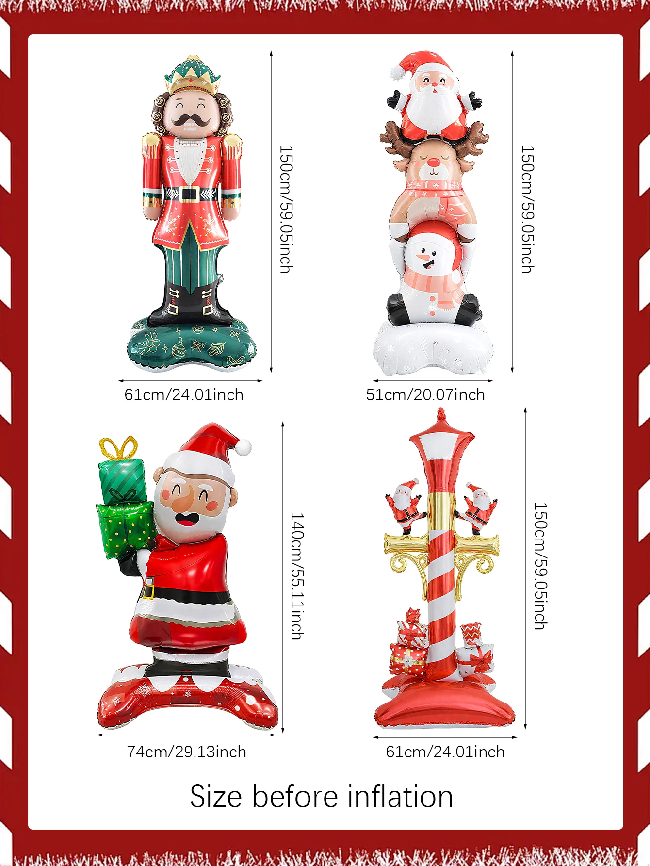 1 قطعة عيد الميلاد الألومنيوم احباط بالون سانتا كلوز الجوز الجندي ضوء الشارع بالون ، عيد الميلاد موضوع الديكور ، عطلة الديكور #6