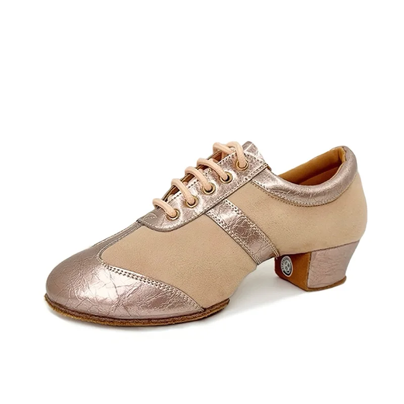 New Adult Women Soft Sole Professional Indoor Latin Dance Teacher Shoes Low Heel Comfortable Dance Shoes