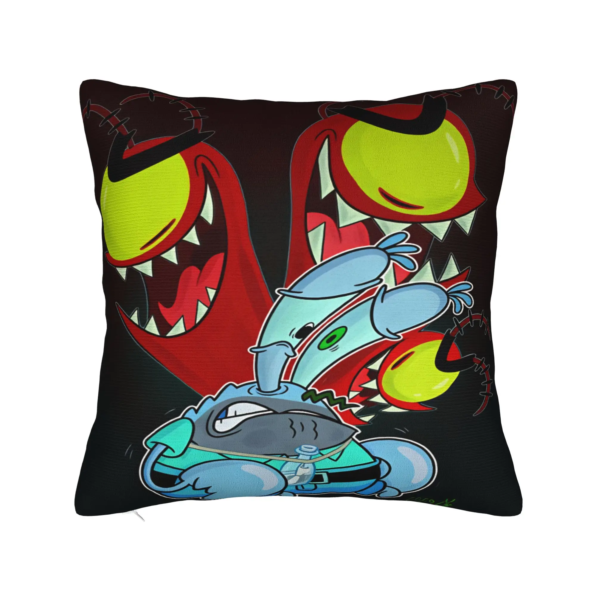 SpongeBobs Plankton  Pillowcases  Morden Pillow Case For Sofa Home Decor Square Pillow Cover