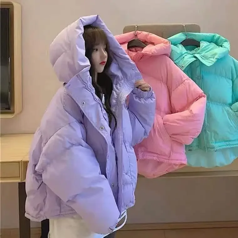 WOMEN bright colors casual short puffer  DUCK DOWN COAT