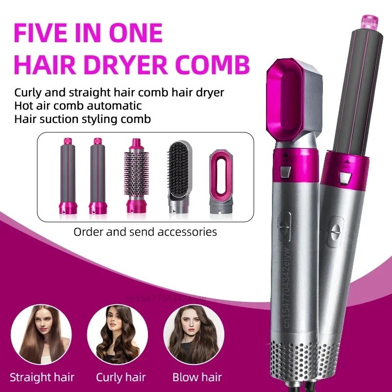 New 5 in 1 Hair Dryer Kit Hot Air Comb Set Professional Curling Iron Hair Curler Styling For Dyson Airwrap Personal Care