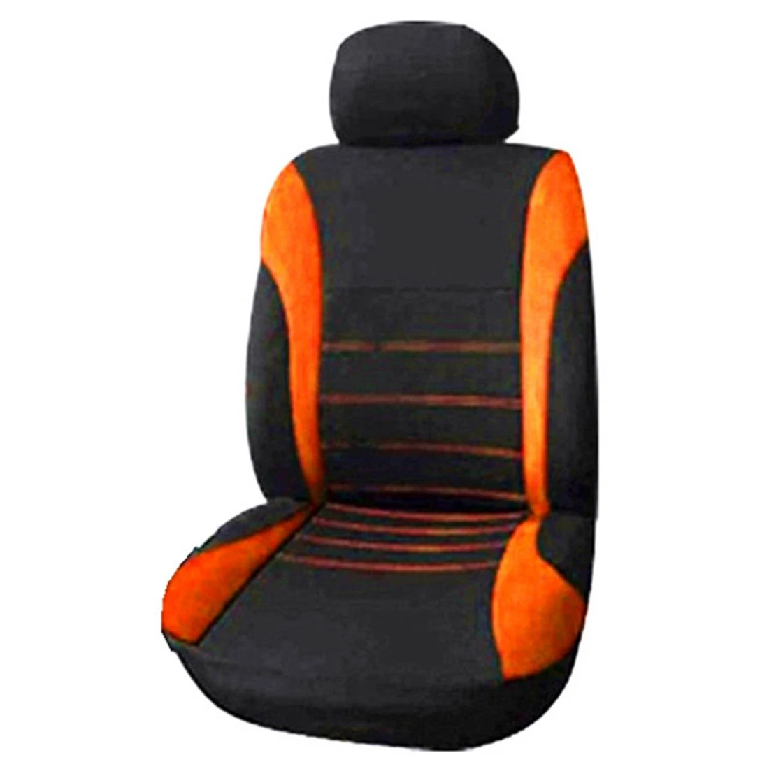 11.11Front Car Seat Covers Front Ready Sport Bucket Seat Cover, Automobiles Seat Covers (Black + Orange)