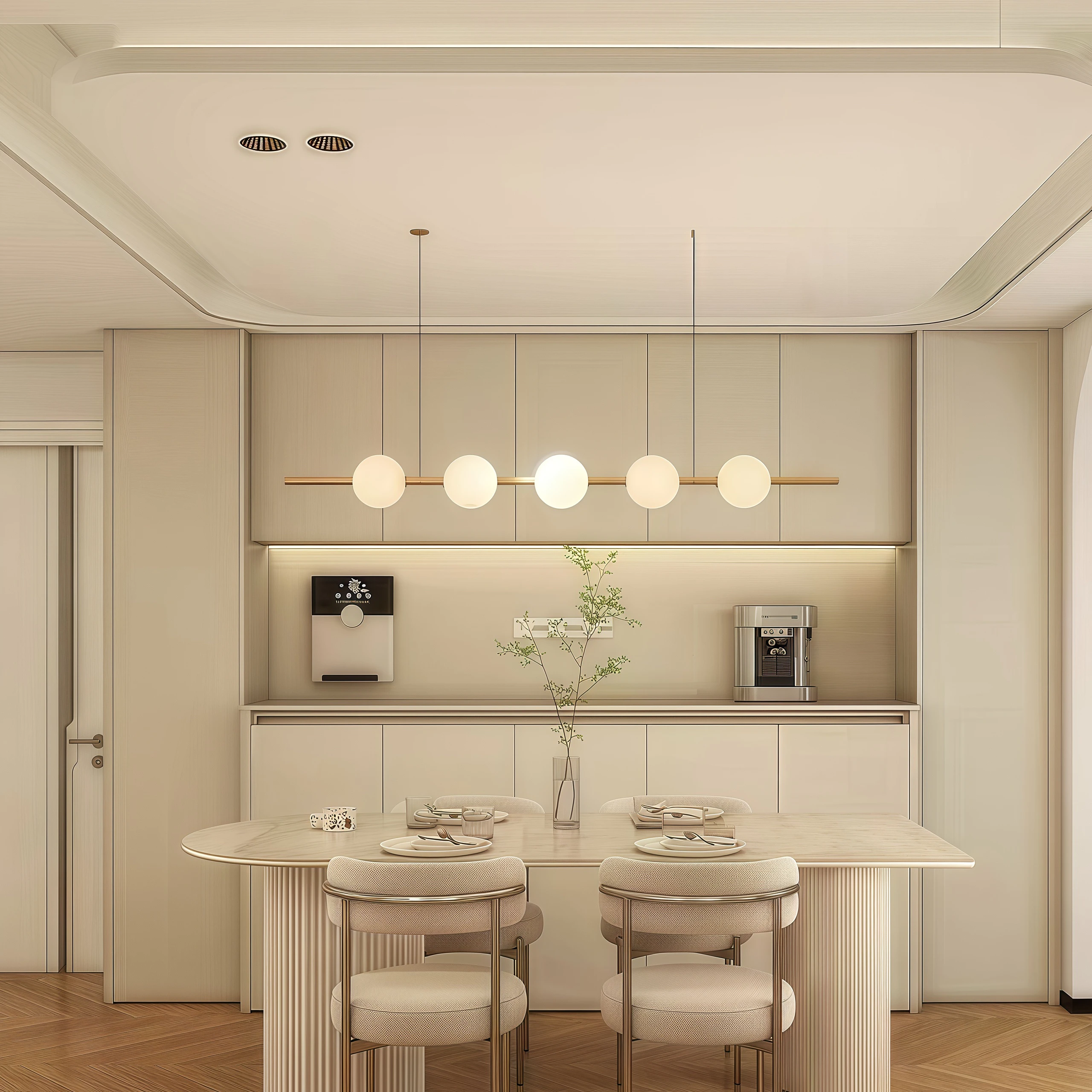 French Style Minimalist Led Pendant Light For Home Decoration Living Room Bedroom Dining Room And Long Strip Lighting Fixtures