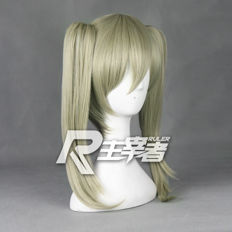 อะนิเมะ Soul Eater Maka Albarn คอสเพลย์ Wigs ผ้าลินินหางม้าสังเคราะห์ผมวิกผม + หมวกวิกผม