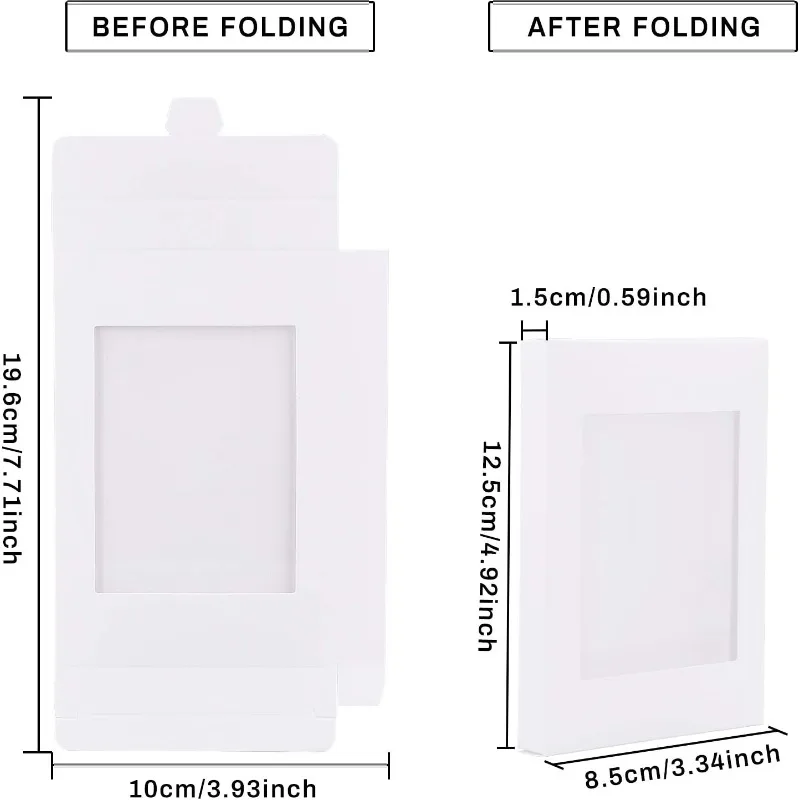 30 Packs 5x3x0.6 Inches White Kraft Paper Bakery Box with Clear PVC Window Pastry Gift Box for Candy Cookies and Other