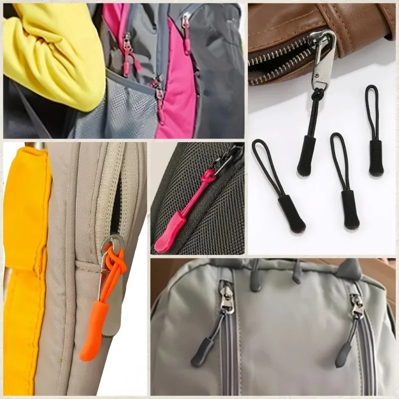 10 Pack Colorful Replacement Zipper Pull Extender Cords, Universal Zipper Tags for Backpack Jacket Luggage Purse Handbag