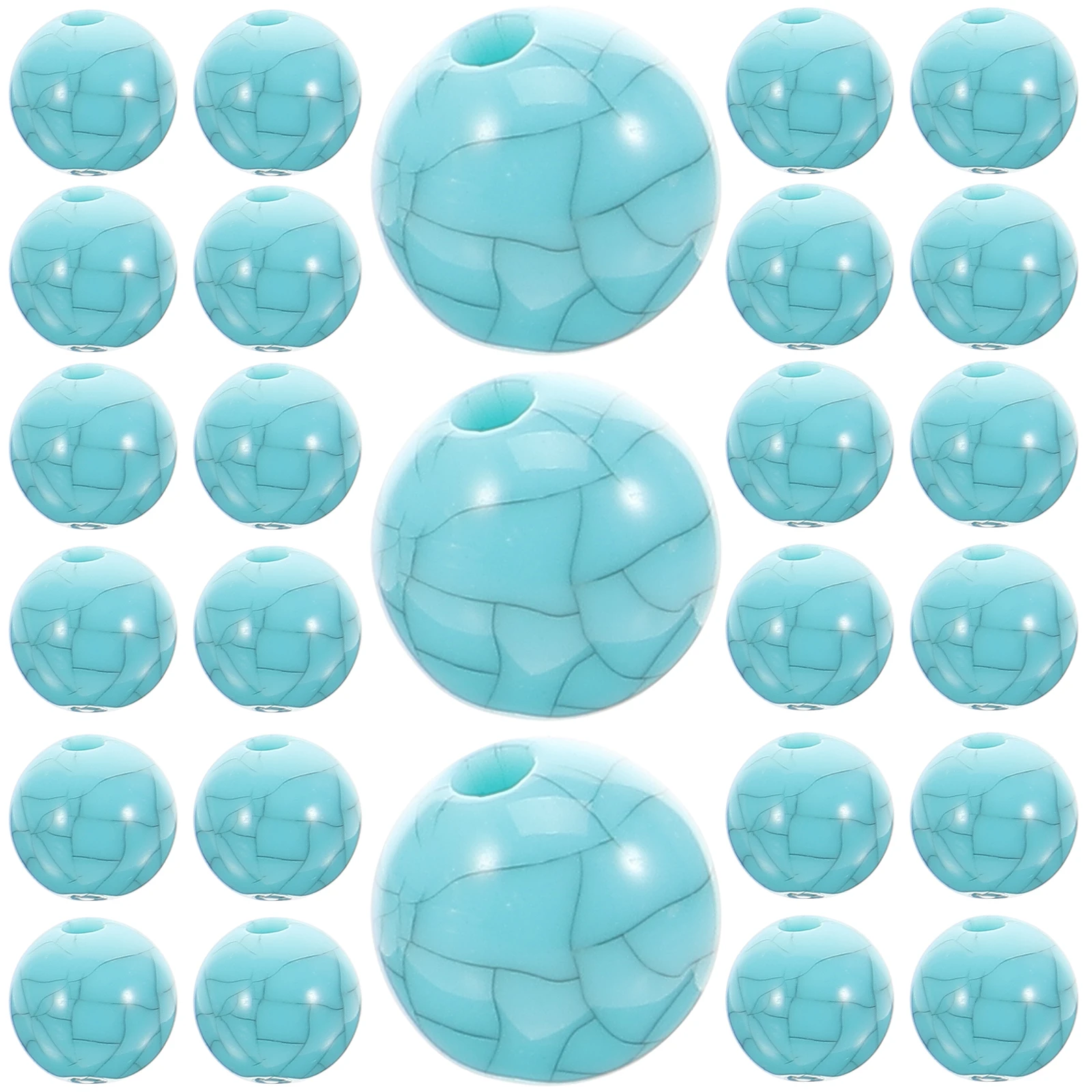 

100 Pcs Blue Turquoise Acrylic Beads for Jewelry Making DIY Crafts Spacer Necklace Bracelet Loose Bead Projects Accessories Wear