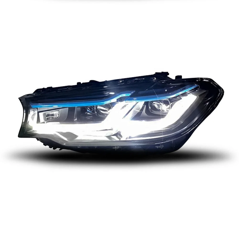 SXLL G30 G38 M5 إشارة توجيه المصابيح الأمامية بالليزر شعاع بعيد وقريب من ملحقات مصباح العدسة (تغيير المصد) غطاء رأس للسيارات