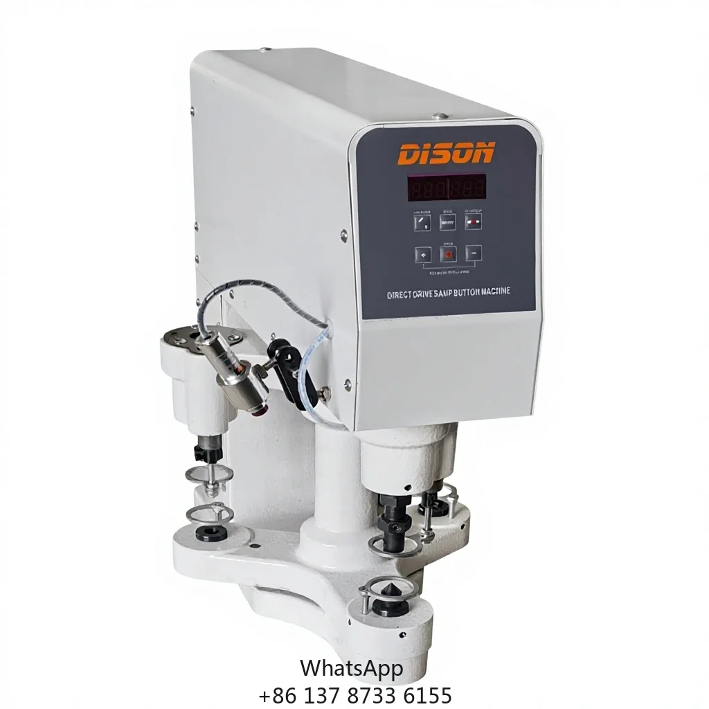 DKJ-03-S3 3 Heads Pneumatic Snap Type Button Attaching Sewing Machine With 360° Rotation