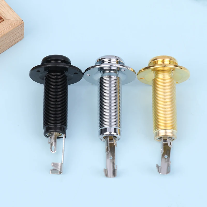 6.35mm 1/4Inch Hole Pickup Acoustic Electric Guitar Stereo End Pin Jacks Socket Plug Stereo Output Jack Plug Socket Guitar Parts