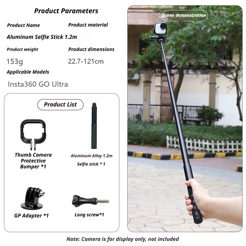 Accessories Kit for Insta360 Go Ultra Backpack Clip Holder Bicycle Bike Mount Metal Carbon Fiber Selfie stick Tripod
