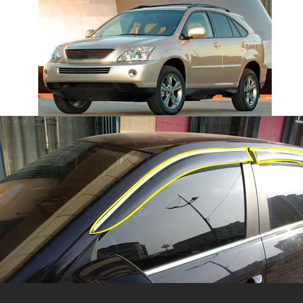 Car Sticker Window Glass Wind Visor Rain/Sun Guard Vent For Lexus Rx (XU30) RX350 Rx270 Rx300 Rx400h rx450h 2004 2005-2008 2009