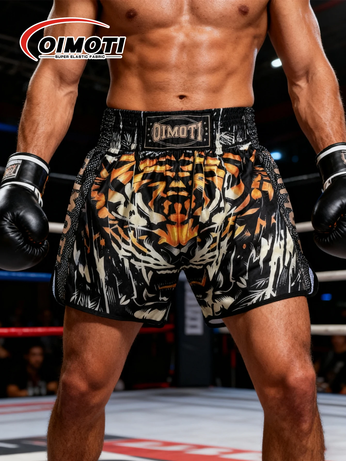 ONE Fitness, schnell trocknende, elastische Sportshorts für Herren, lässige Kampfsport-Box- und Wrestling-Trainingshose