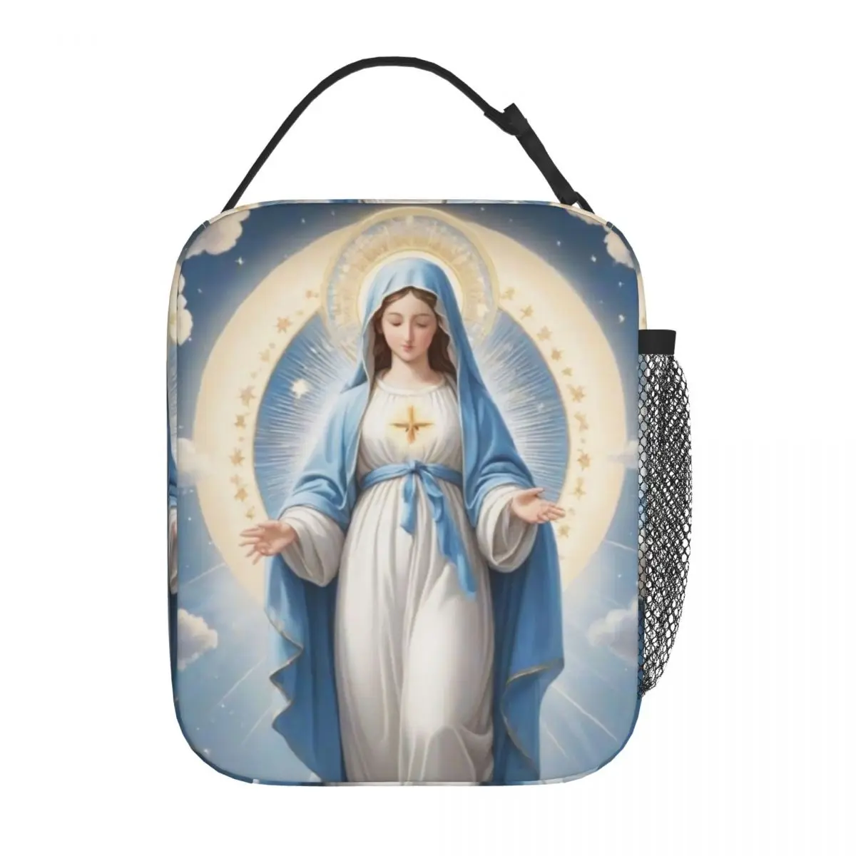 Bolsa de almuerzo aislada para Picnic, bolsa de almacenamiento de alimentos, Jesús, santo católico, Navidad, religión religiosa, biblia, fe, Merch