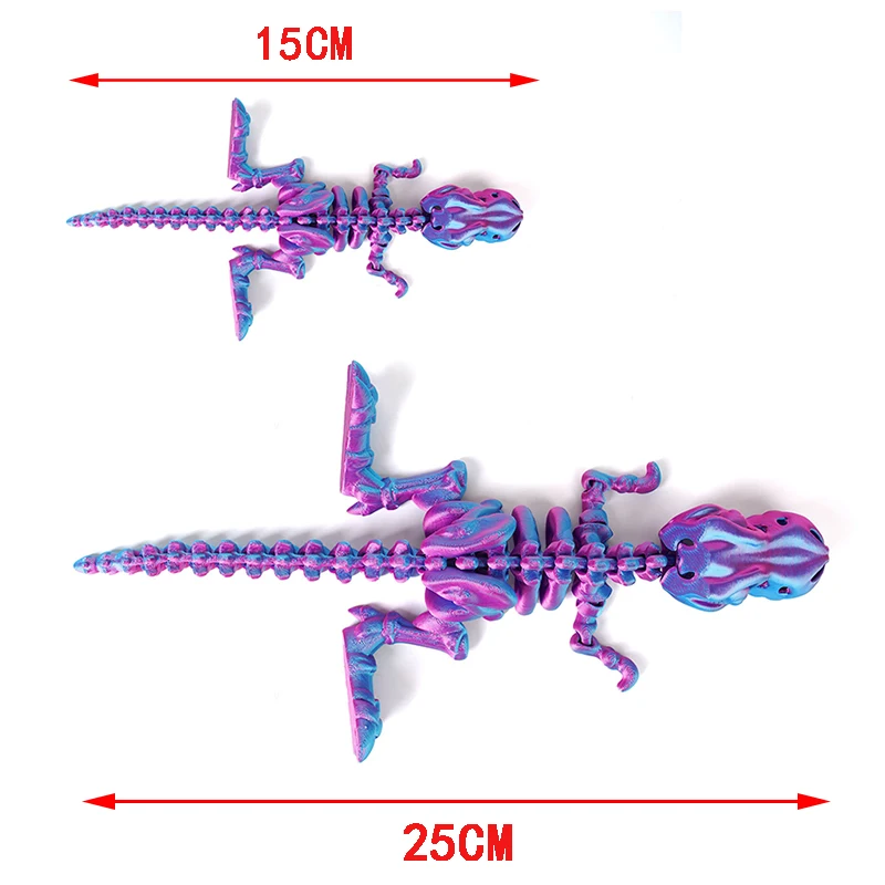 3D Printed Dragon Set Crafts Model Decoration Fidget Toy Rotatable Tyrannosaurus Rex Skeleton Dinosaur Gift for Kids Birthdays