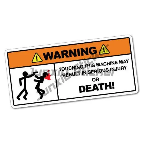 

Warning Touching This Machine Car Stickers Creative Waterproof Sunscreen Anti-scratch Accessories wall Decor