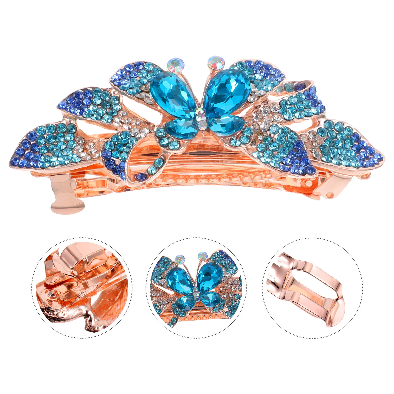 مشبك شعر من أحجار الراين مشبك معدني مزخرف للنساء إكسسوارات تصفيف لامعة وأحجار الراين للزفاف #4