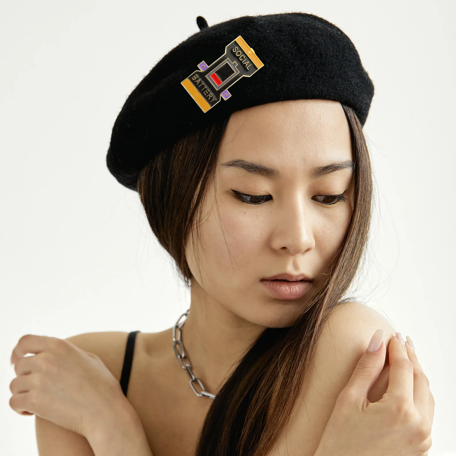 الإبداعية الاجتماعية المنزلق دبوس بروش معدني للملابس السترات فساتين شالات قفل آمن إغلاق دبابيس رمز أنيقة