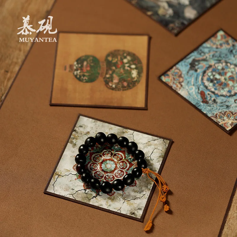 Muyan Dunhuang Xunsi Chinese Zen-Style Waterproof Xiangyun Silk Fabric Pot Cup Mat, Dry Tea Table Cloth