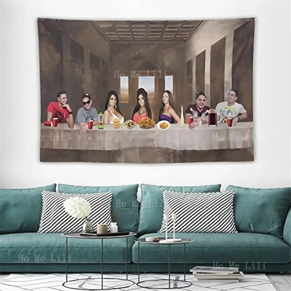 The Last Family Dinner Jersey Shore Funny Meme Tapestry Poster Decor For Room Bedroom Wall Art Decoration 240322