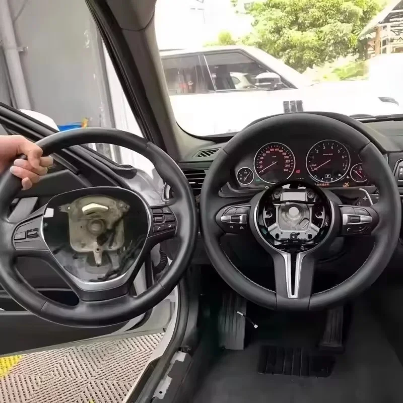 Volante de Carro Personalizado em Couro para BMW E87 E83 E90 E91 E92 E84 E70 E71 F10 F20 F30 M3 M5 Acessórios de Interior Automotivo