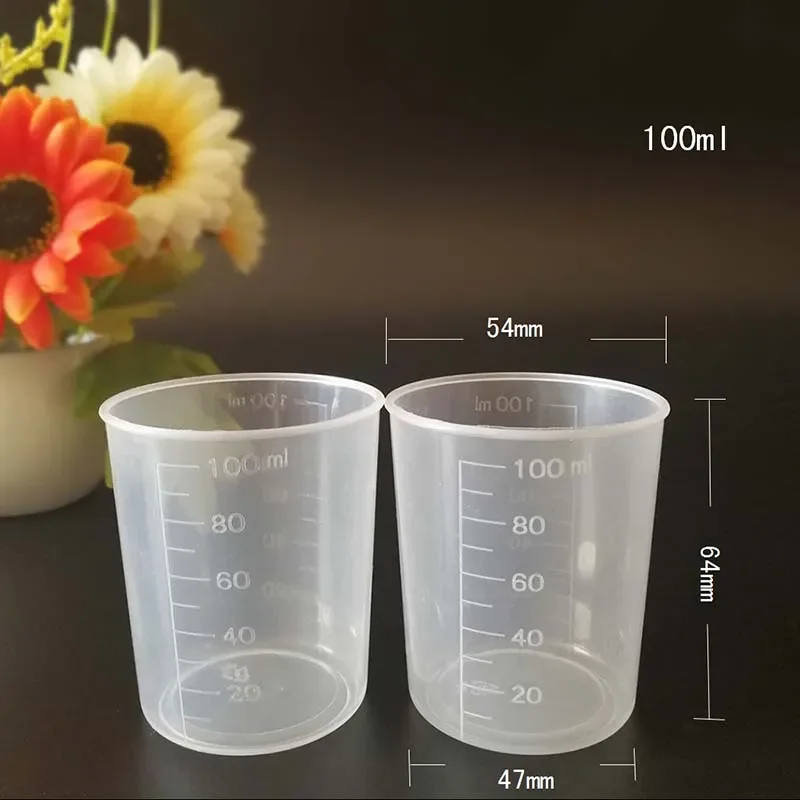 Tools Measuring Cup Plastics Scale Storage Transparent 100ml 10pcs Home Indoor Light Weight Convenient Practical