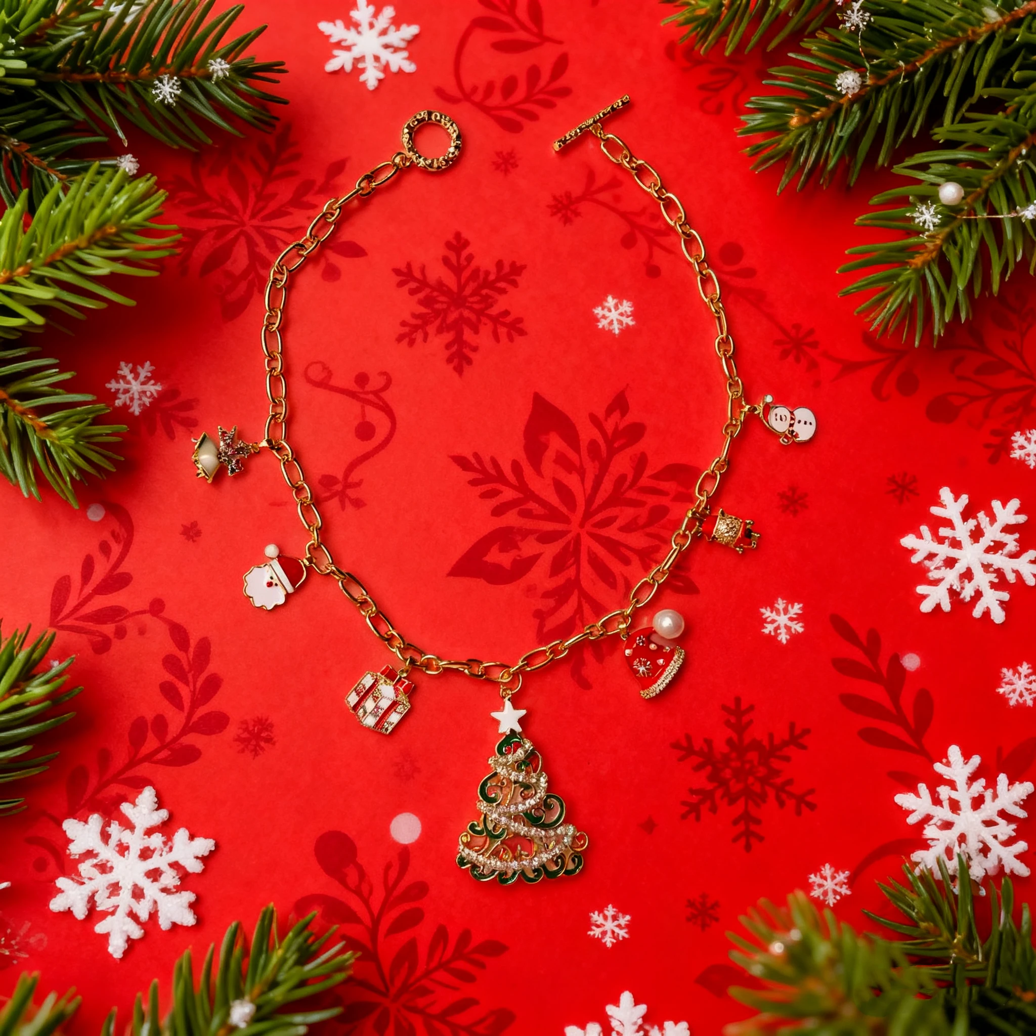 New Arrival Christmas Gift Tree Hat Snowman Belt Santa Charms Necklace Cute Fashion OT Chain Jewelry For Presents