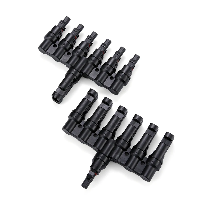 XIONGISOLAR 1 Pair IP67 waterproof 6 in 1 out Solar Branch Connectors 30A 1000V Parallel Connector MMMMMMF+FFFFFFM Wholesale