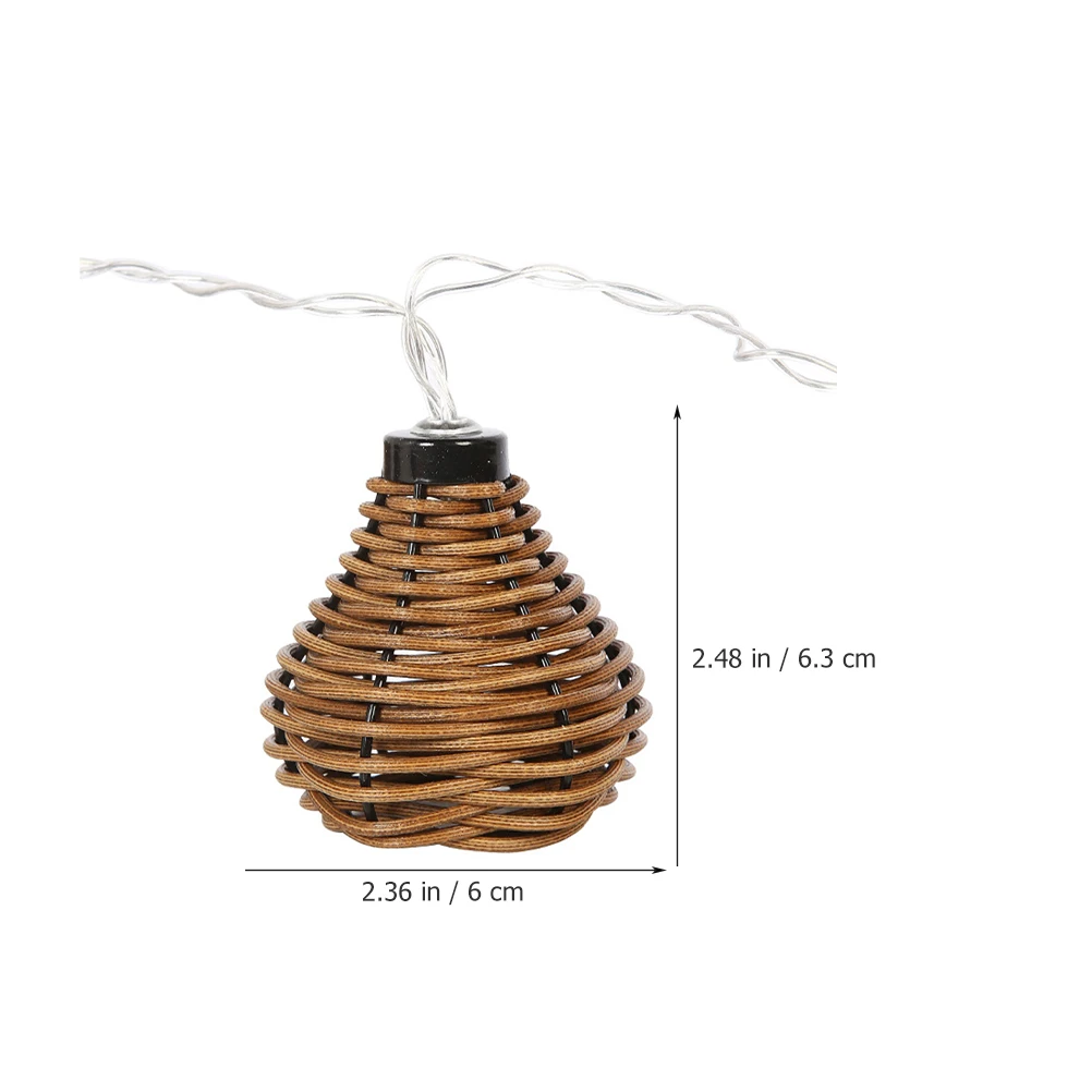 

2.2 Meter 10 Led String Light Imitation Rattan Ball Decorative Indoor Outdoor Wedding Christmas Bedroom Rattan String Lights