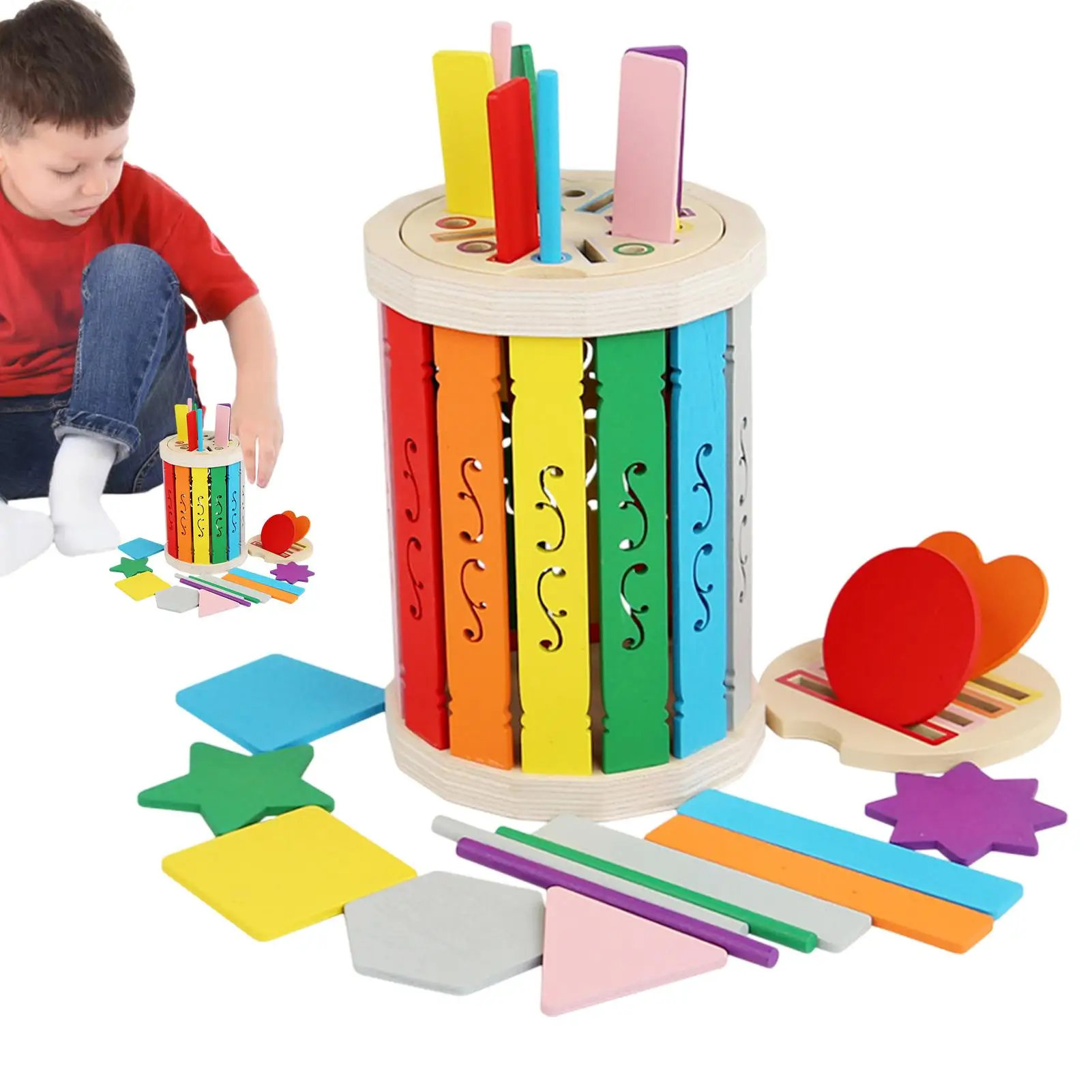 Jouet de tri des couleurs en bois, activités éducatives à motricité Fine, jouets d'apprentissage sensoriel assortis des couleurs pour garçons et filles, enfants à la maison