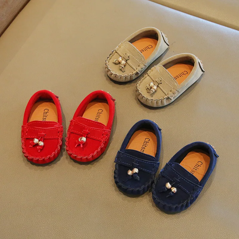 Children's Retro Shoes Soft-Soled Casual Shoes for Baby Boys British Style Leather Loafers Slip-on for Girls Fashion Moccasins