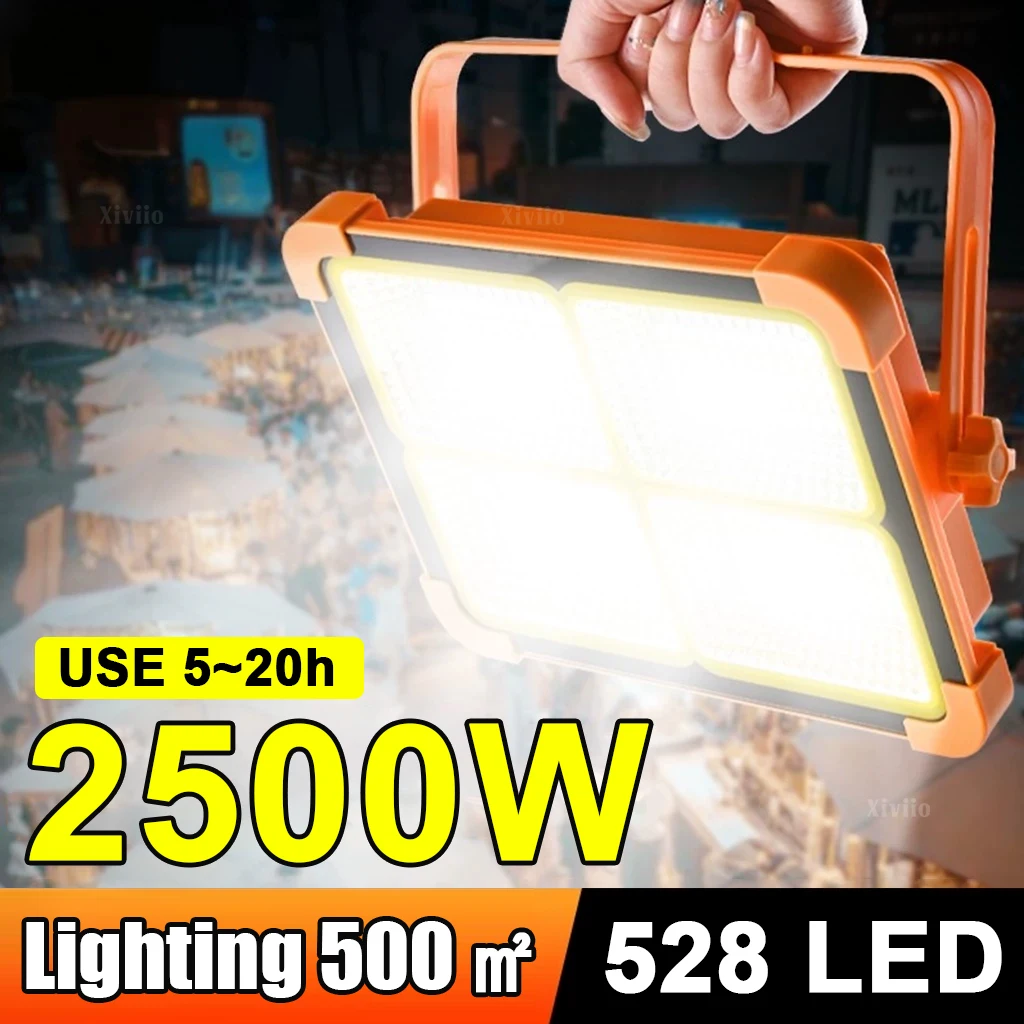 

2000W Solar Camping Light Type-c Rechargeable Spotlight Powerful Outdoor LED Solar Light 20000mah Tent Light Portable Lantern