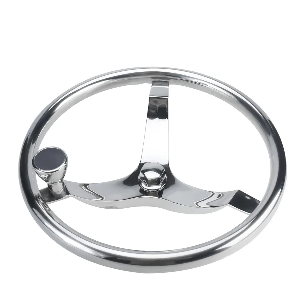 New 13.5 Inch Stainless Steel Boat Steering Wheel Marine Hardware Essential For Boat Navigation