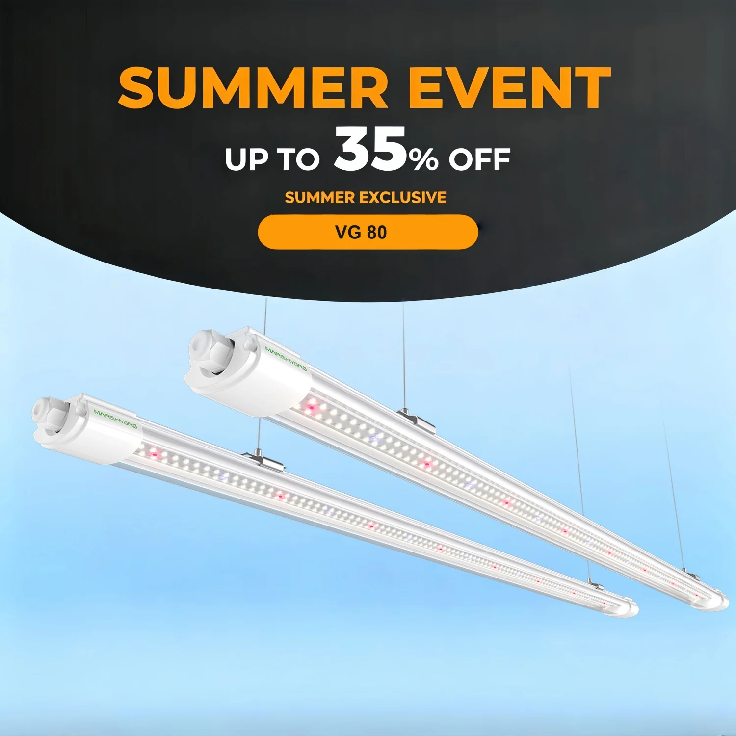 Mars Hydro 2 Stück VG80 80W Pflanzen-LED-Wachstumsleuchten für Gemüse, Blüten und Indoor-Anbau