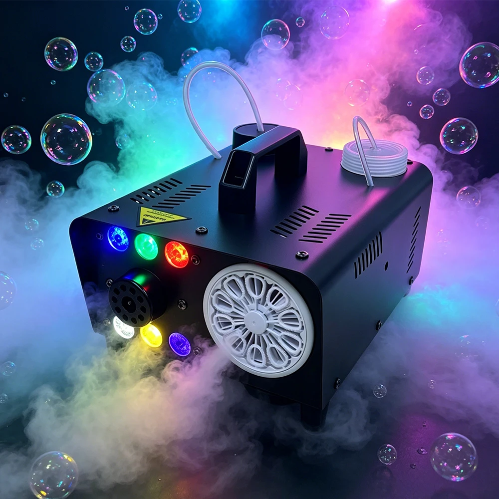 600W RGB LED Smoke Bubble Machine DMX512 Remote Control Automatic Fog Bubble Maker For Stage Wedding Party DJ