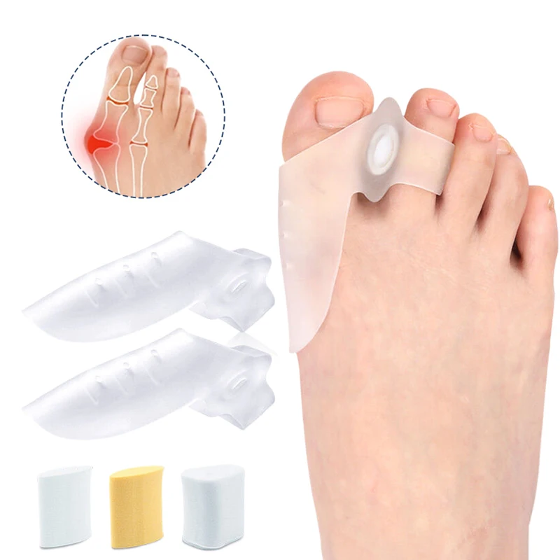 2 Stuks Siliconen Gel Duim Corrector Kleine Teen Beschermer Separator Valgus Vinger Stijltang Voetverzorging Hulpkussentjes