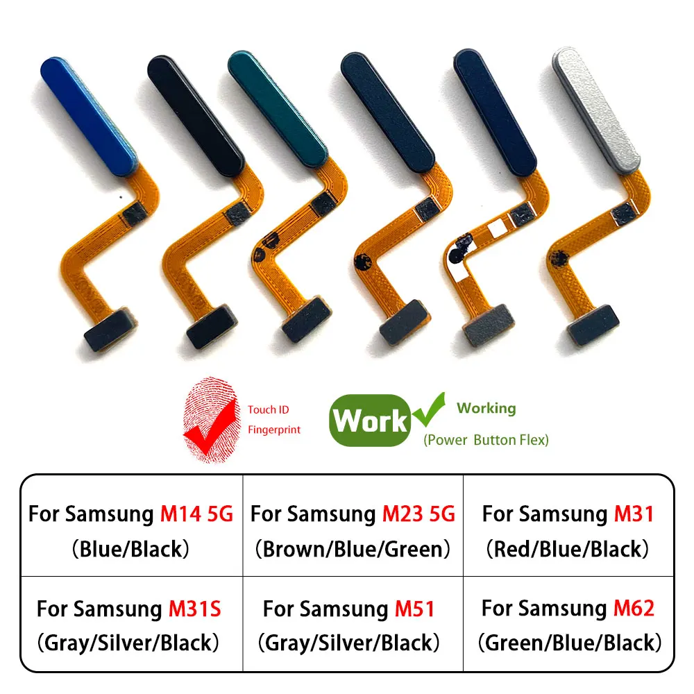 Fingerprint Sensor Flex Cable For Samsung M31 M51 M62 M14 M23 5G Fingerprint Scanner Touch ID Connector Home Button Flex Cable - Image 2