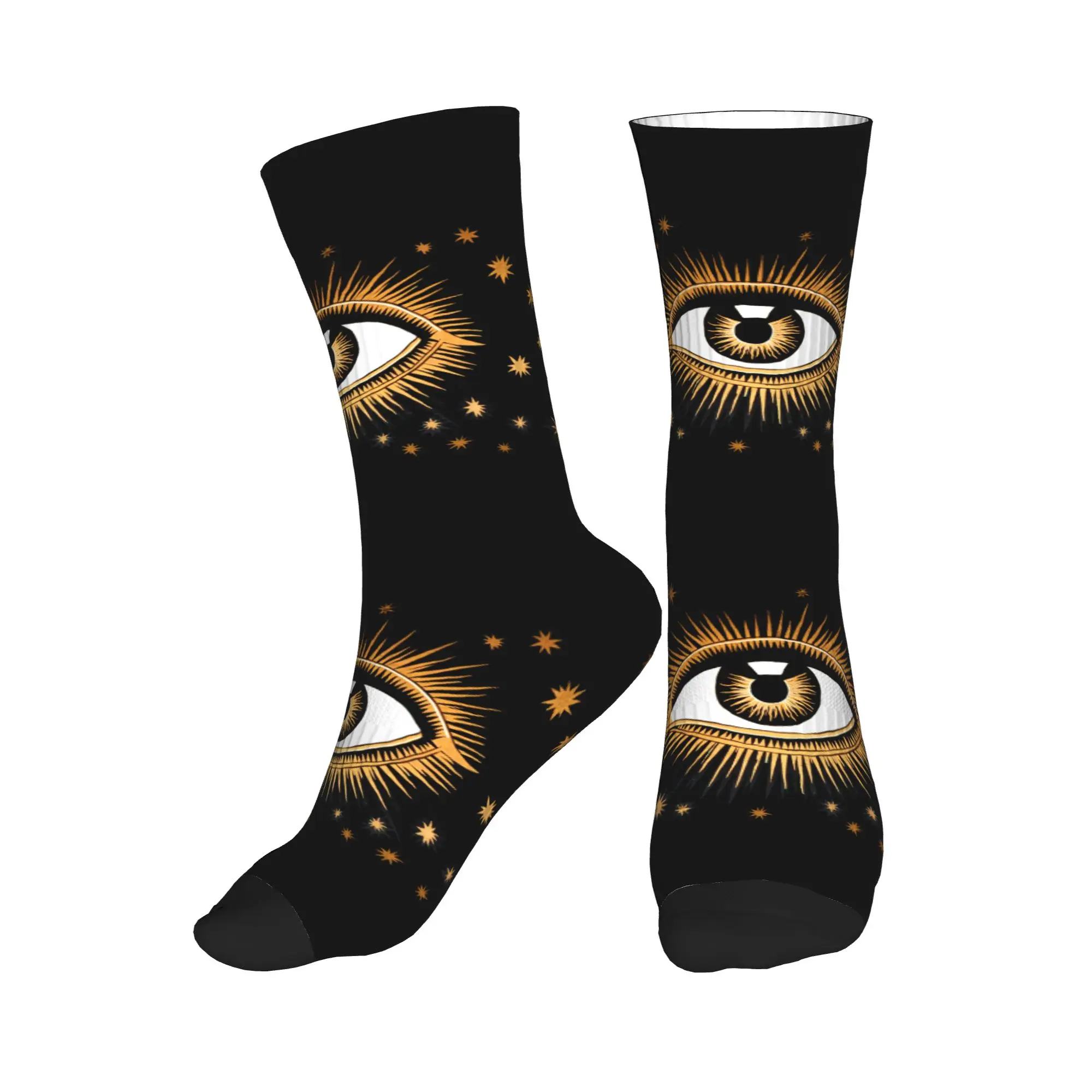 

Novelty Men's Mediterranean Turkish Amulet Evil Eye Dress Socks Unisex Comfortable Warm 3D Printing Crew Socks