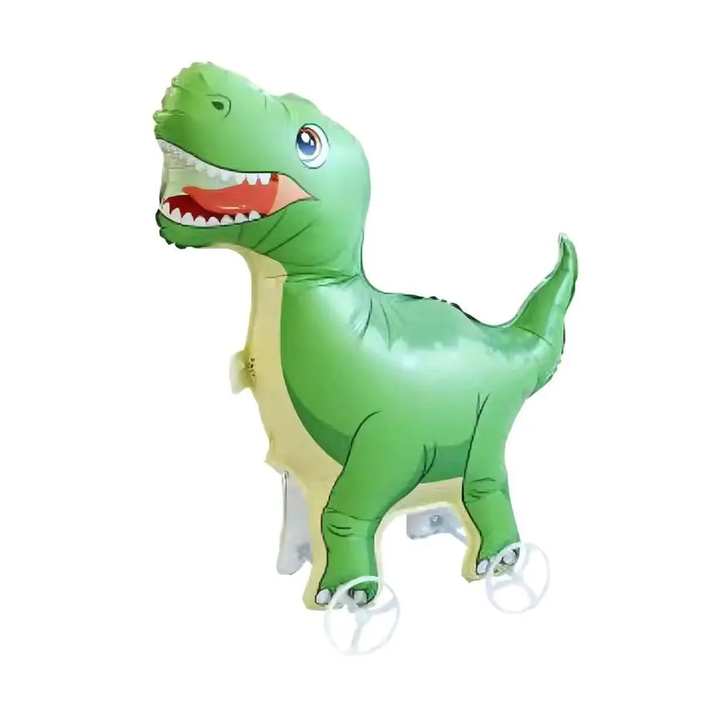 Movable Design 4D Dinosaur Balloons With Wheels Animal Balloon Animals Walking Balloon Drawing Foil Foil Balloons With Wheel