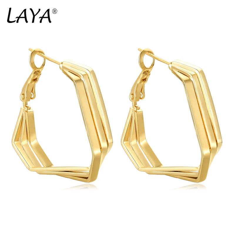 

2024 New Classic Copper Irregular Geometry Earrings For Woman Fashion Korean Jewelry Temperament Girl's Daily Wear Earrings