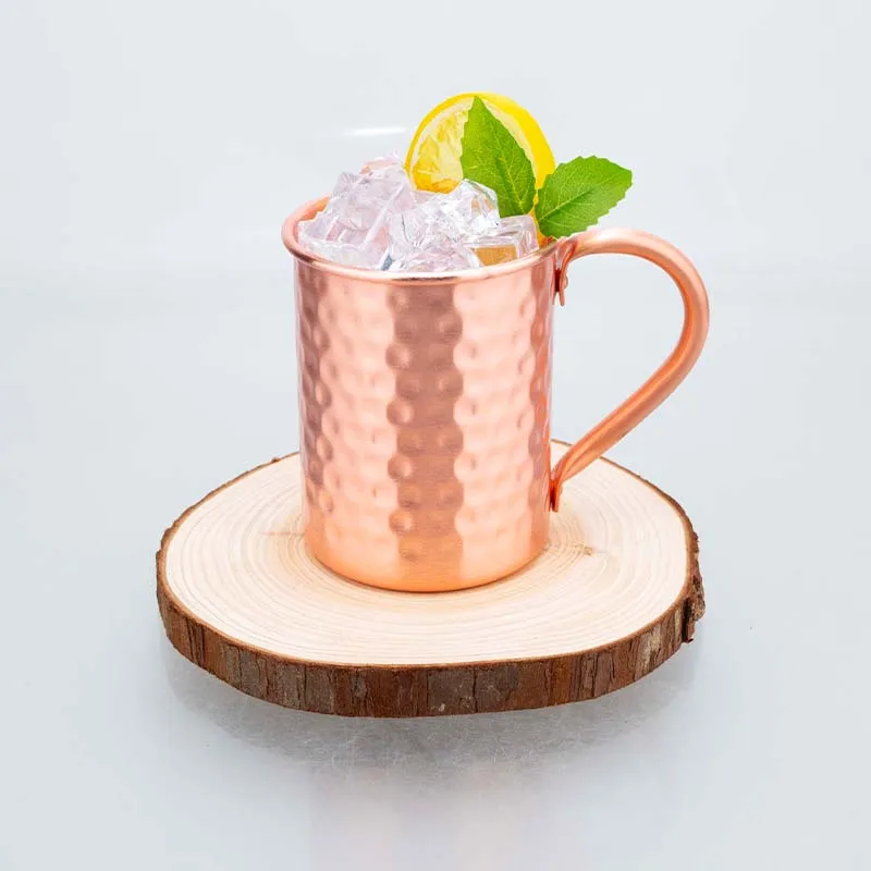 

Hammered Pure Copper Mug Drinkware 400ml – Handcrafted Solid Copper Coffee &Tea Cup with Handle for Home, Office, Bar & Gift Use