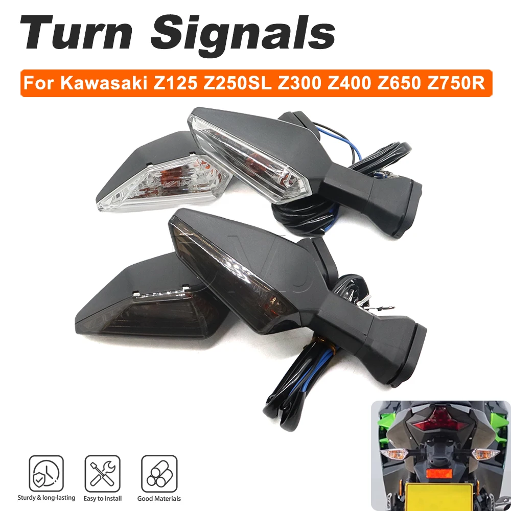 Front Rear Turn Signal Light For Kawasaki Z125 Z250SL Z300 Z400 Z650 Z750R Z800 Z900 Z1000 ER6N Versys 650 Ninja 300 400