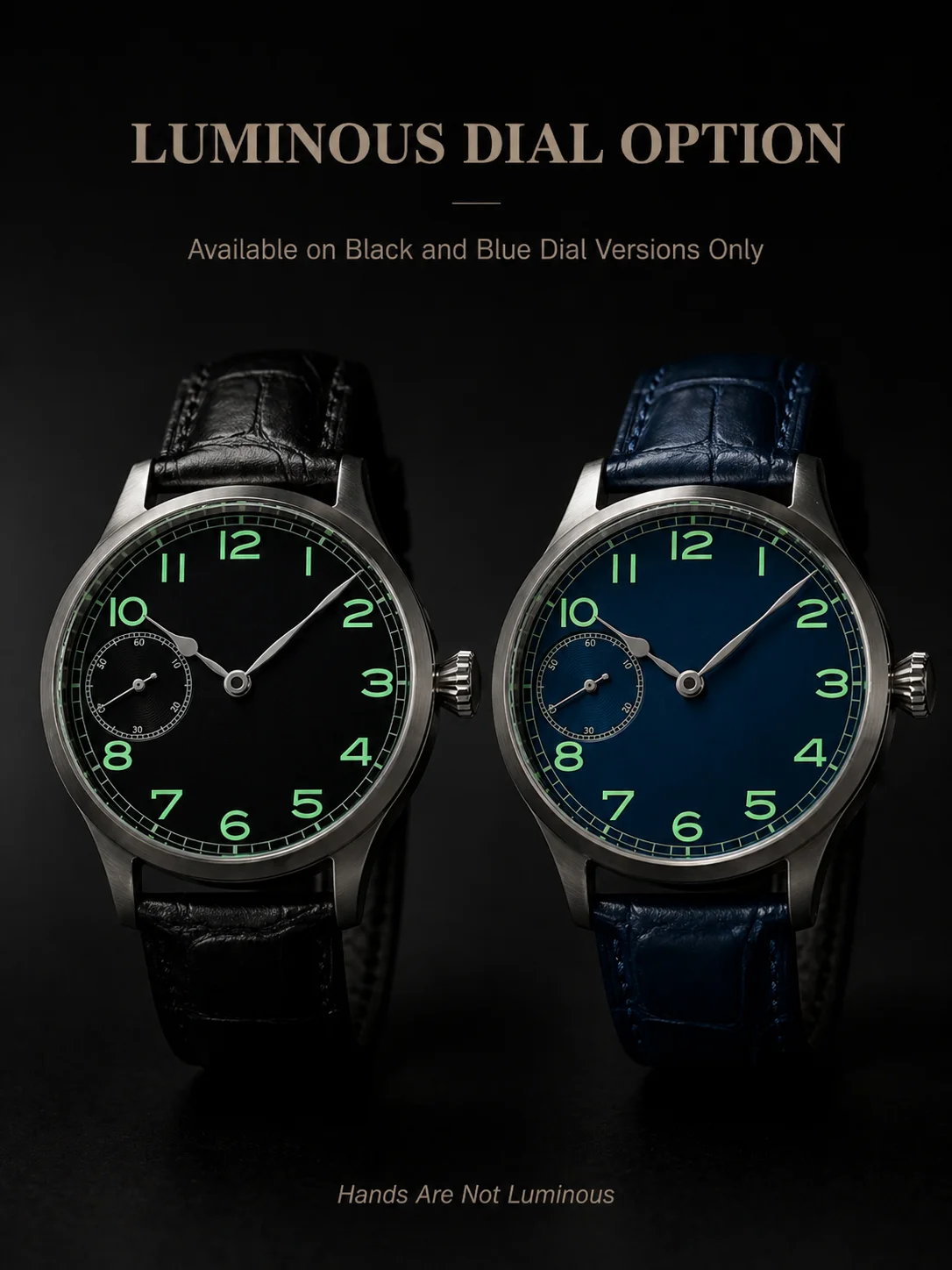 Corgeut 42mm Fliegeruhr für Herren, Handaufzug, Mechanisch, ST3600, Saphirglas, Lederarmband – Detail 5
