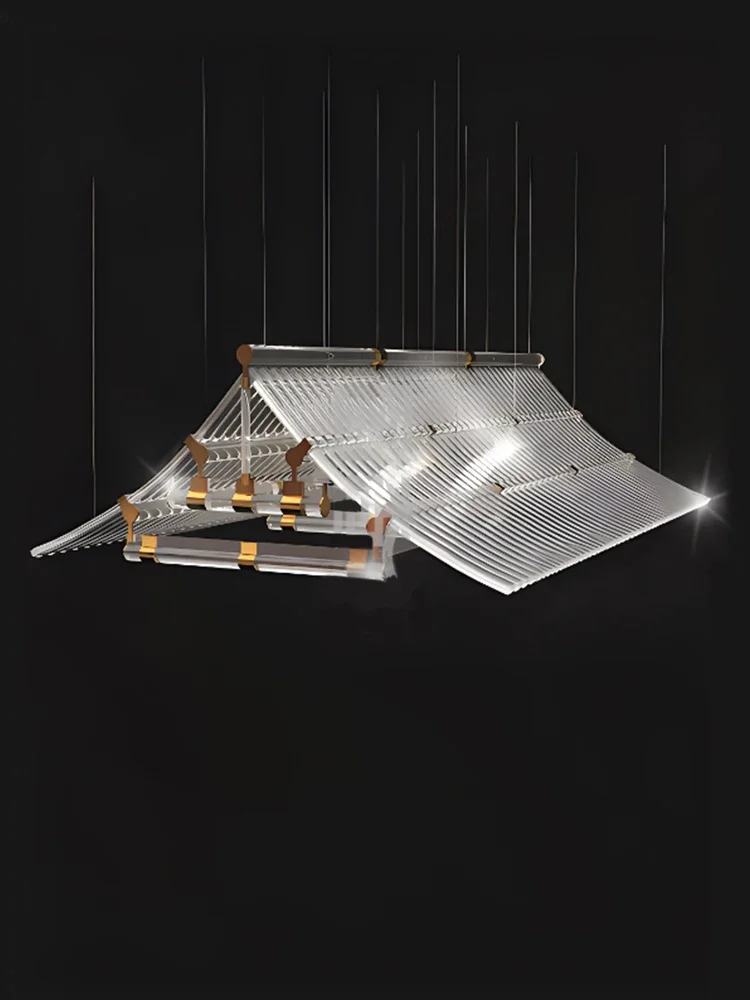 

Zhongshan Lighting 2023 New Eaves House Living Room Chandelier Sales Department Hotel Lobby Club Lighting Customization